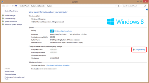 Windows 8 System, Change Settings